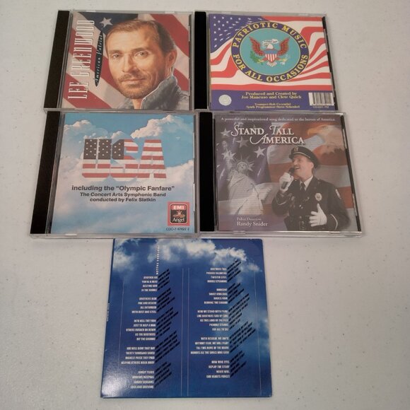 American Patiotic Music CD Lot of 5 USA Olympic Fanfare Police Lee Greenwood Mix - Picture 1 of 15